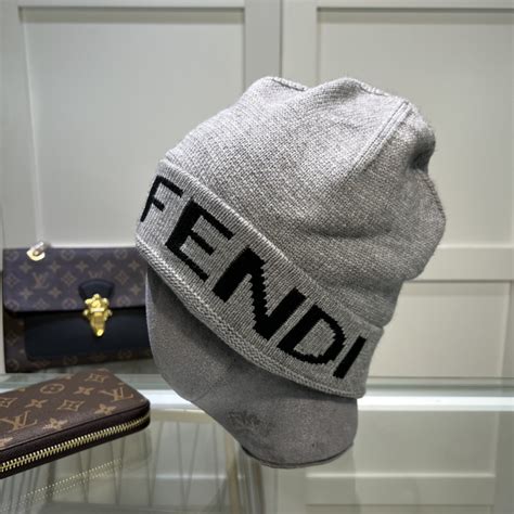 grey fendi beanie|fendi monogram beanie.